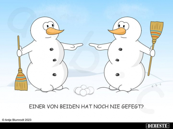 Einer von beiden hat noch nie gefegt?