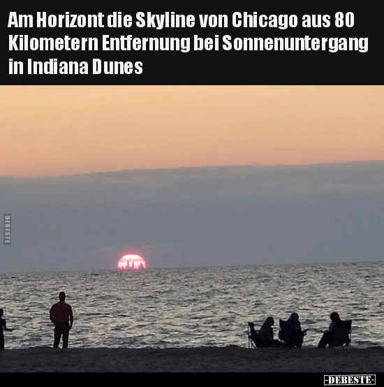 Am Horizont die Skyline von Chicago aus 80 Kilometern.. - Lustige Bilder | DEBESTE.de
