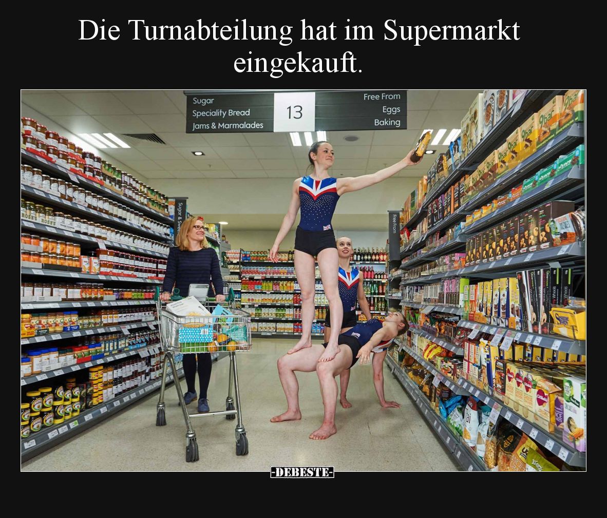 Die Turnabteilung hat im Supermarkt eingekauft.