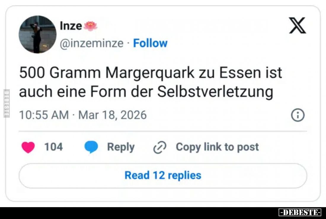 500 Gramm Margerquark zu Essen ist auch eine Form der Selbstverletzung