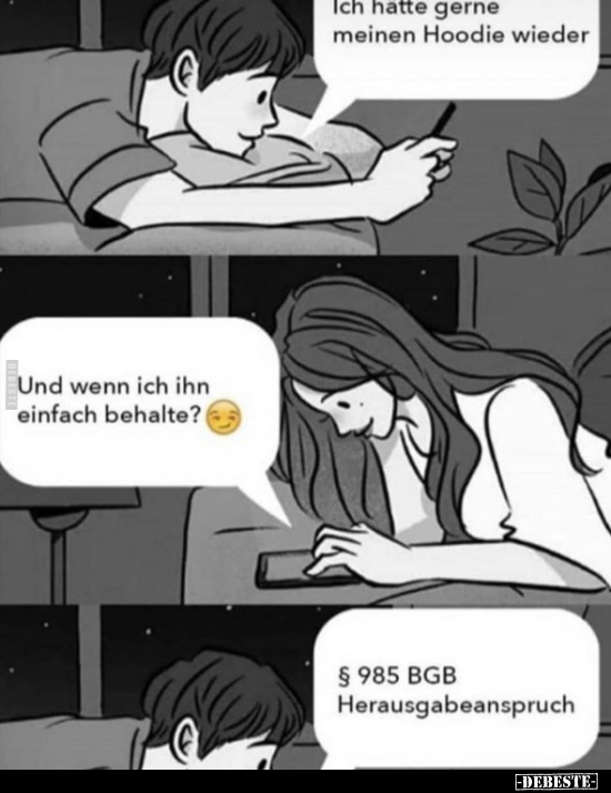 Ich hatte gerne meinen Hoodie wieder..