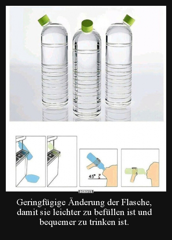 Geringfügige Änderung der Flasche, damit sie leichter zu..