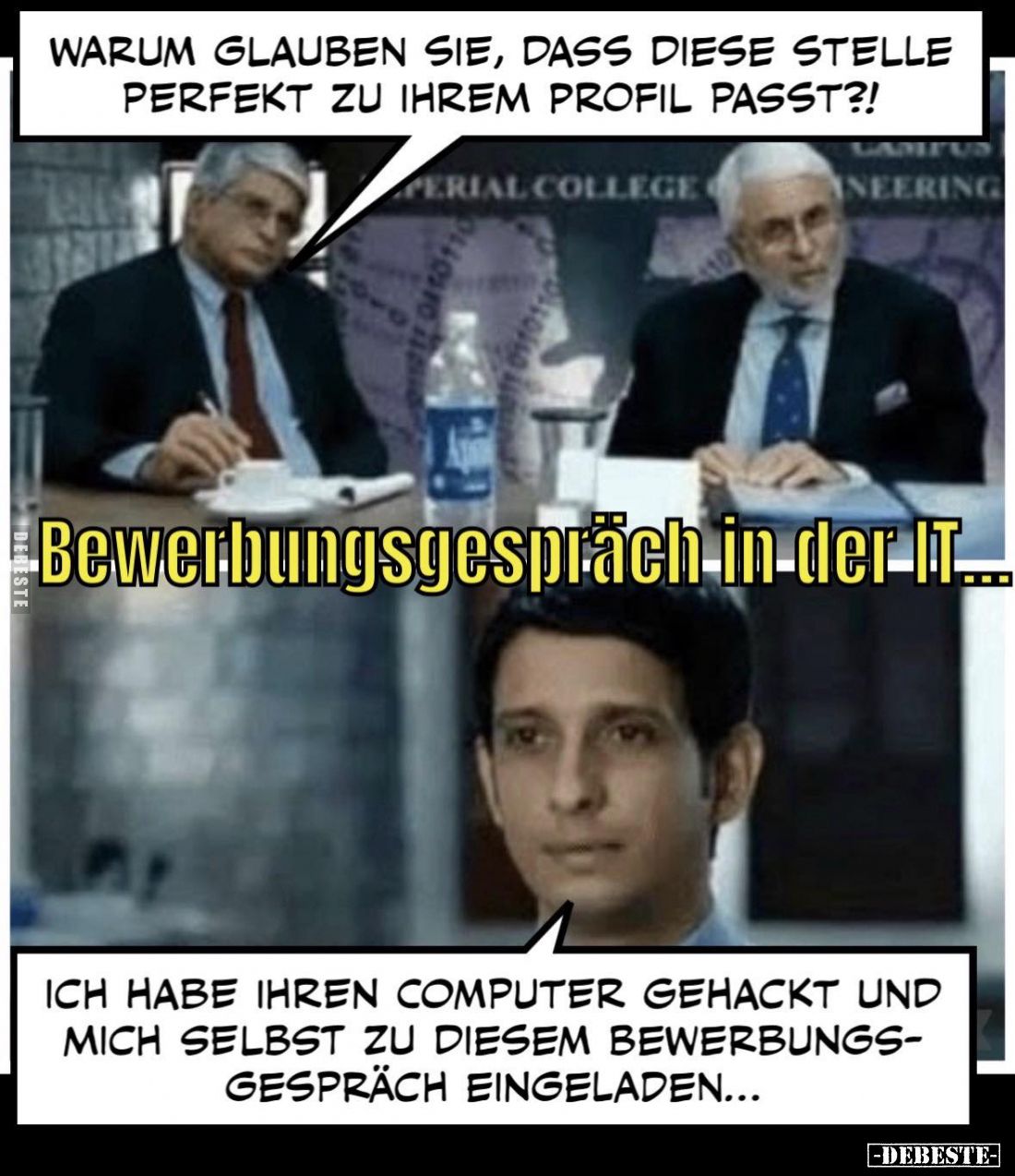 Bewerbungsgespräch in der IT... - Lustige Bilder | DEBESTE.de