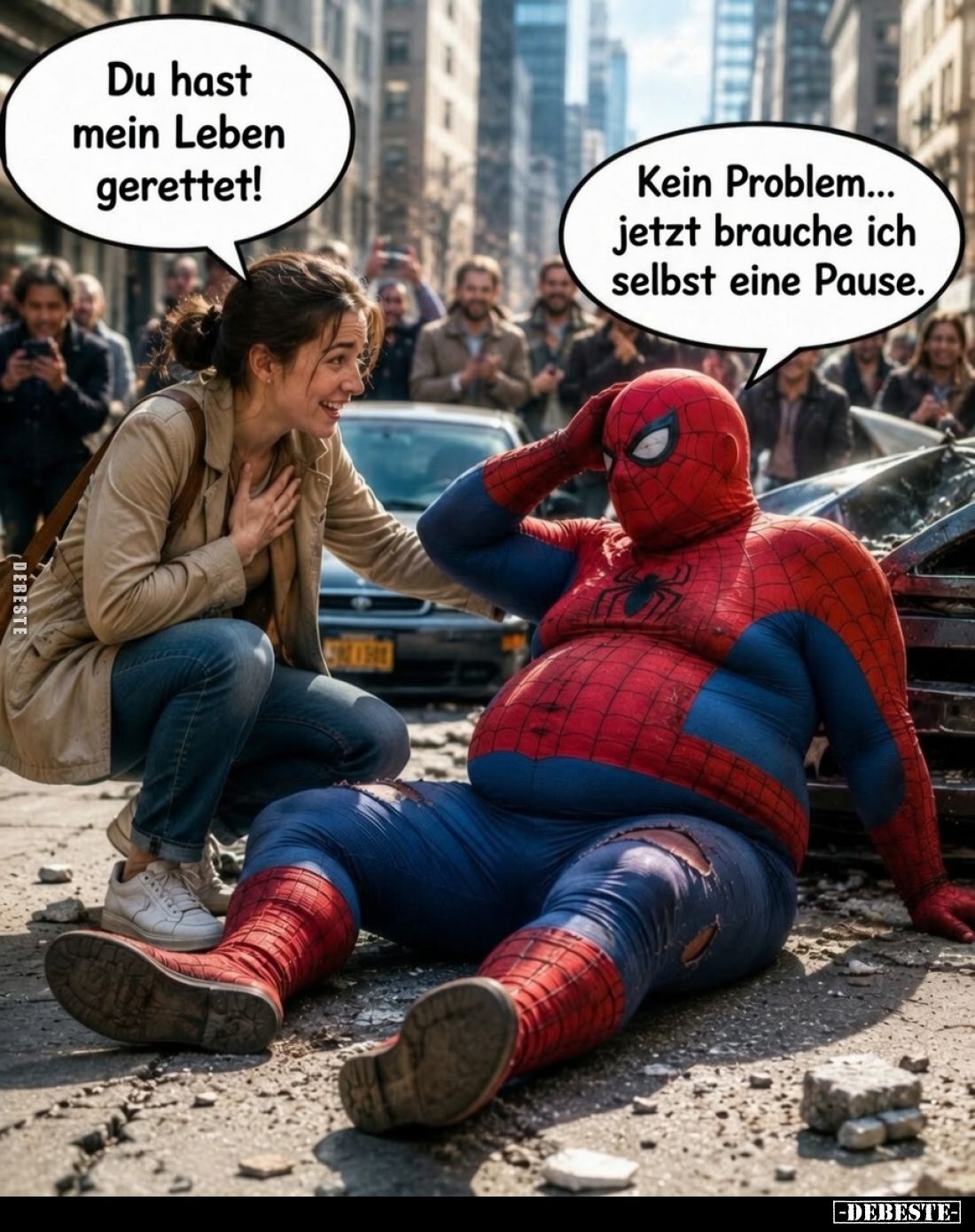 Du hast mein Leben gerettet! -
Kein Problem... jetzt brauche ich selbst eine Pause.