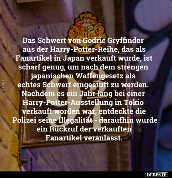 Das Schwert von Godric Gryffindor aus der.. - Lustige Bilder | DEBESTE.de