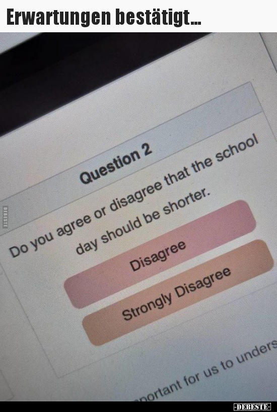 Erwartungen bestätigt...