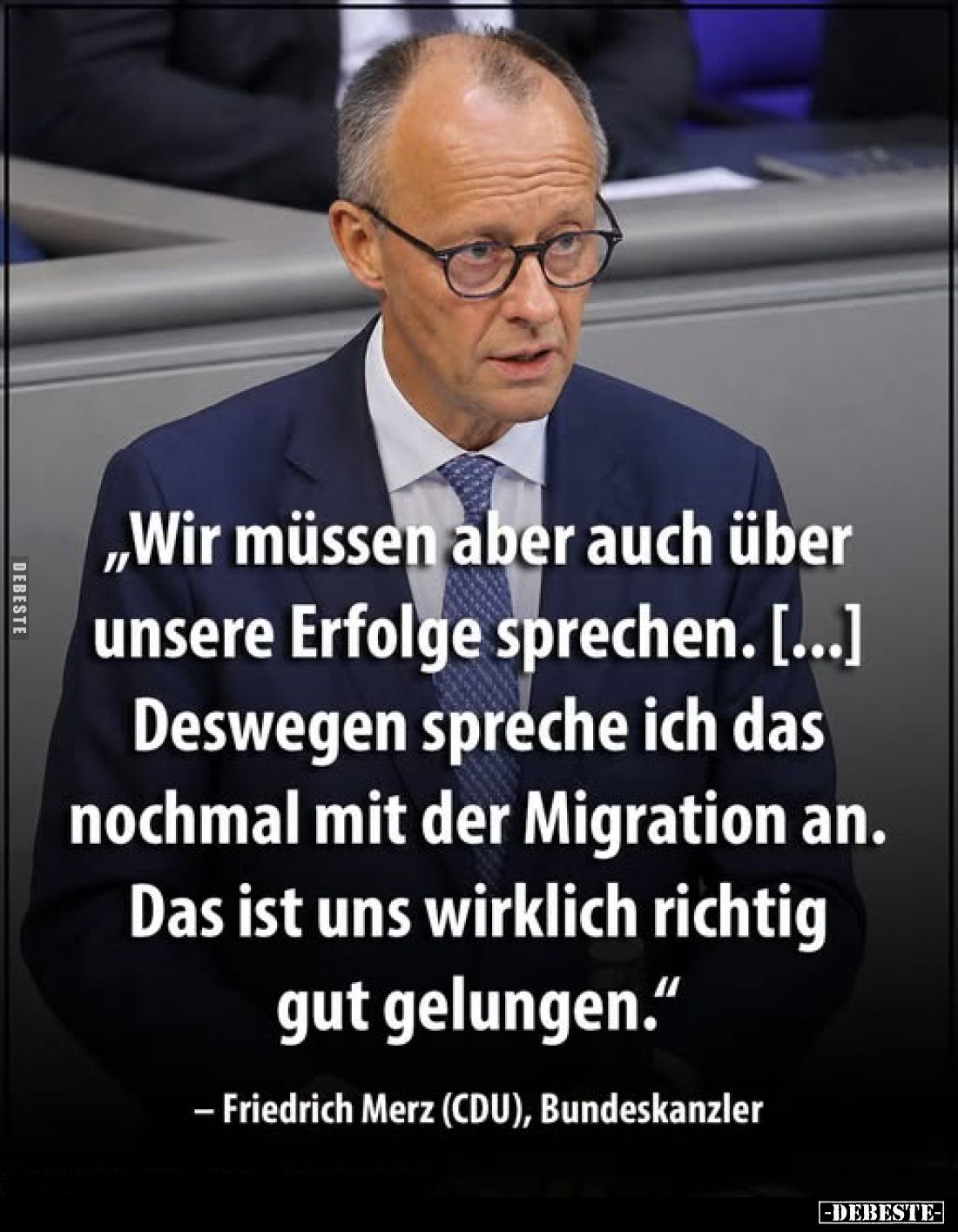„Wir müssen aber auch über unsere Erfolge sprechen. [...] Deswegen spreche ich das nochmal mit der Migration an. Das ist uns ...