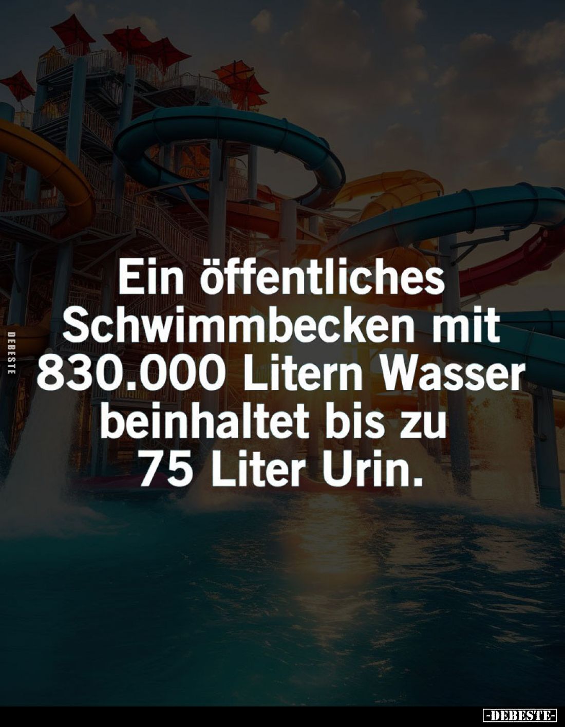 Ein öffentliches Schwimmbecken mit 830.000 Litern Wasser beinhaltet bis zu 75 Liter Urin.