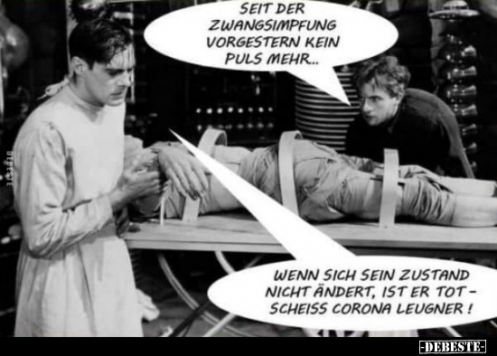 Seit der Zwangsimpfung vorgestern kein Puls mehr... - Lustige Bilder | DEBESTE.de