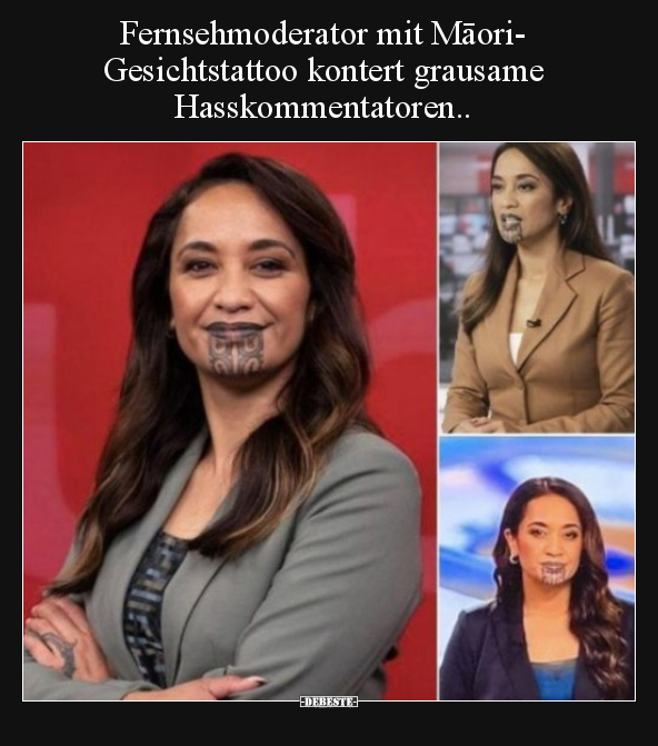 Fernsehmoderator mit Māori- Gesichtstattoo.. - Lustige Bilder | DEBESTE.de
