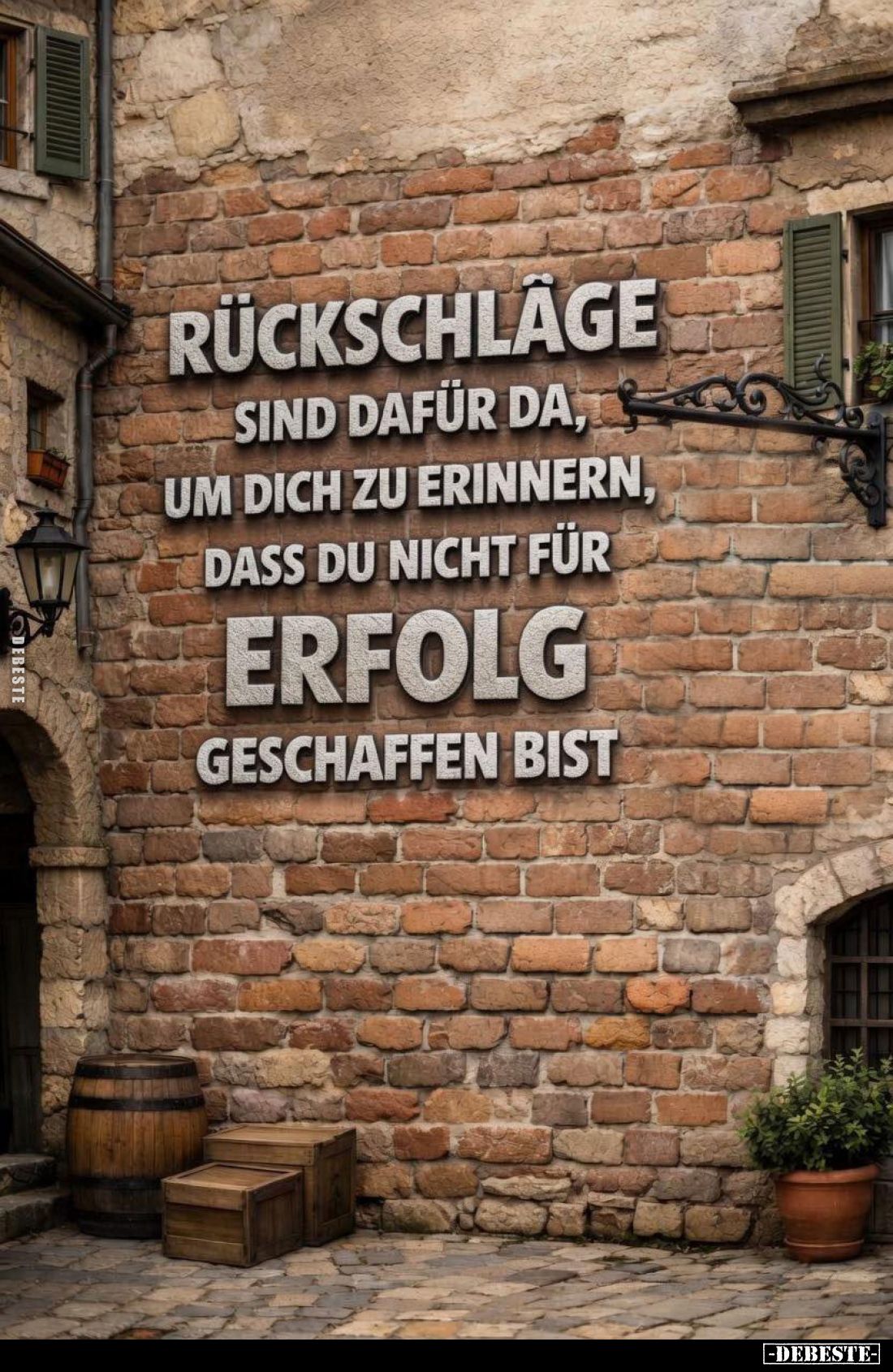 Rückschläge
sind dafür da, um dich zu erinnern, dass du nicht für Erfolg geschaffen bist.