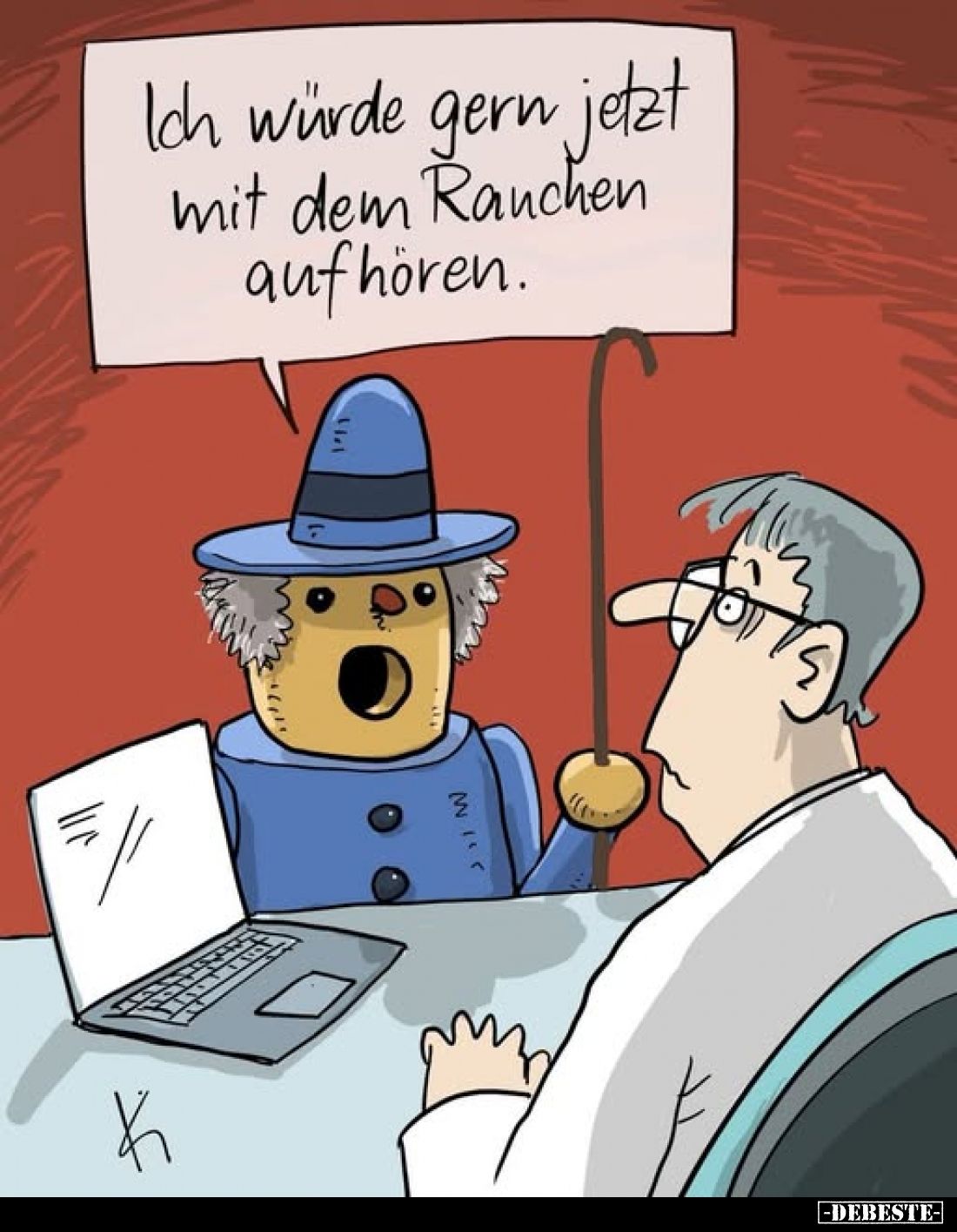 Ich würde gern jetzt mit dem Rauchen aufhören.