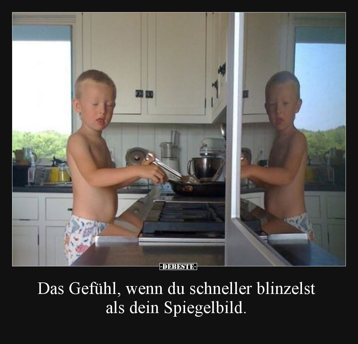Das Gefühl, wenn du schneller blinzelst als dein Spiegelbild.