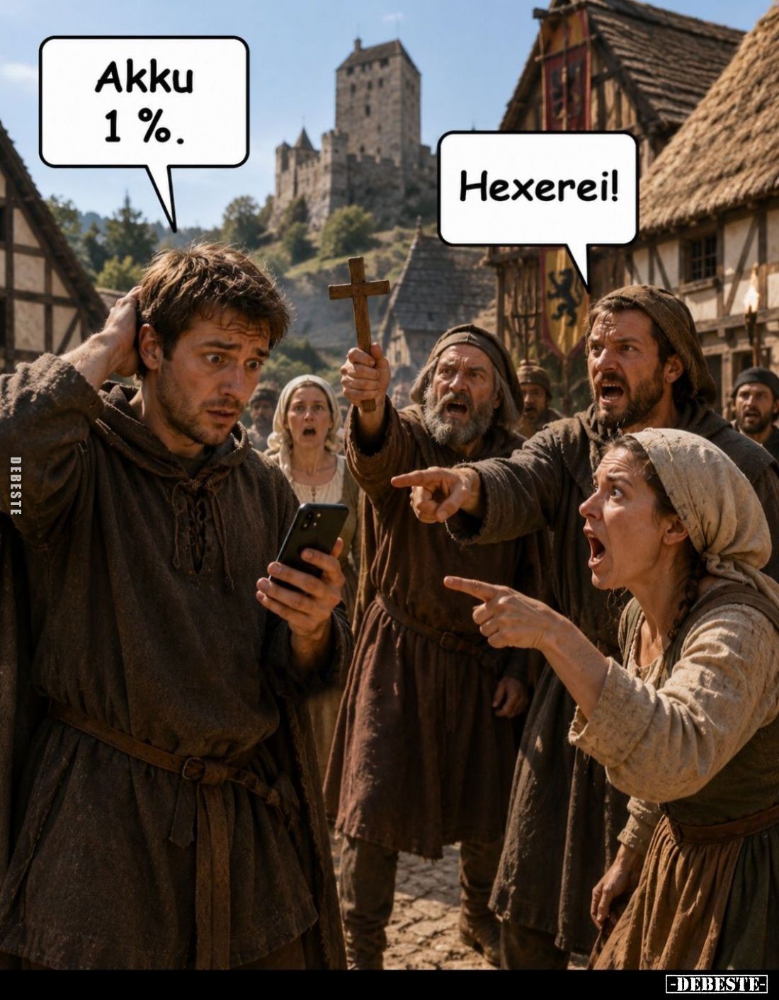 Akku 1 %. -
Hexerei!