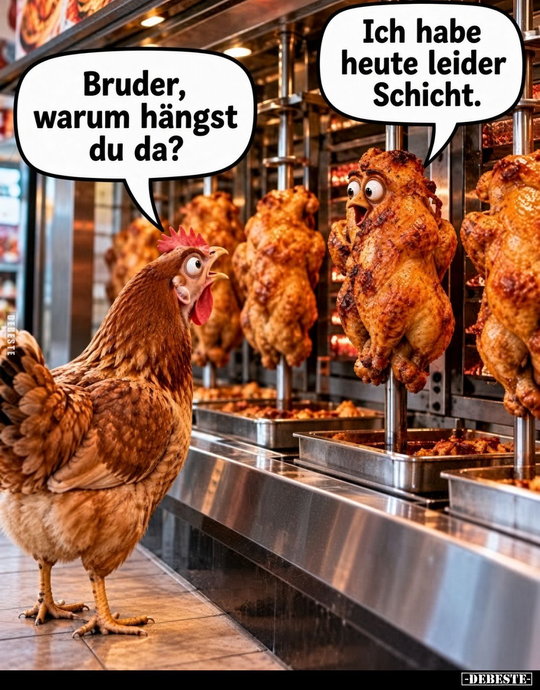 Bruder, warum hängst du da? Ich habe heute leider Schicht.