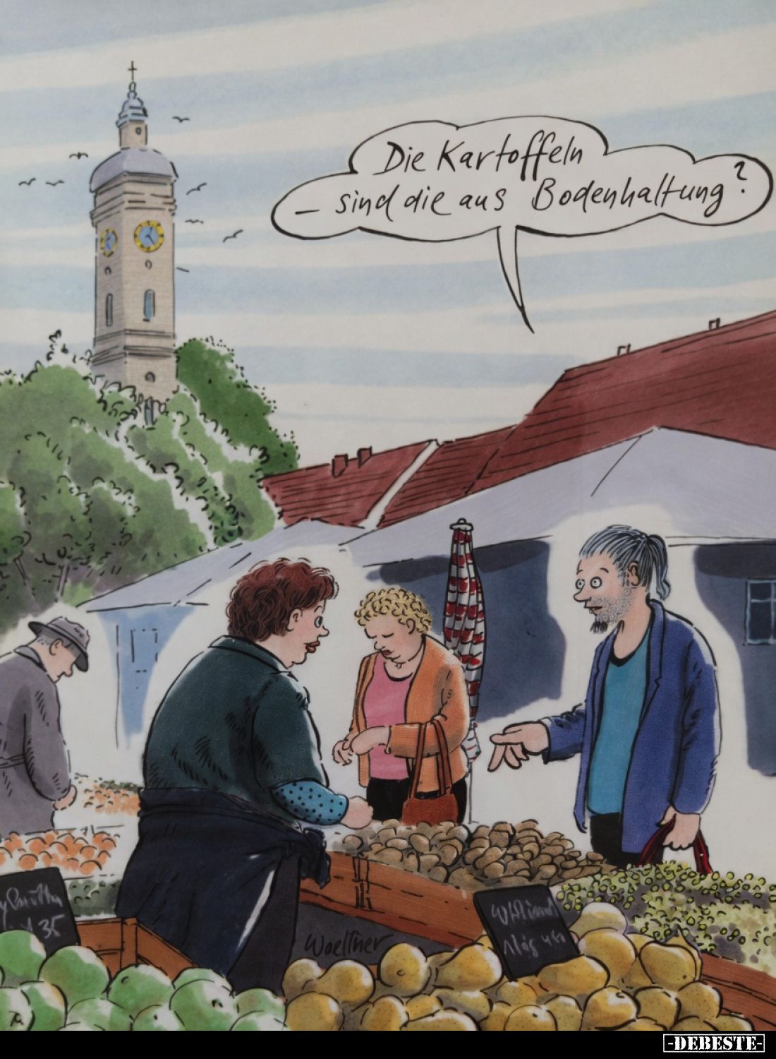 Die Kartoffeln — sind die aus Bodenhaltung?