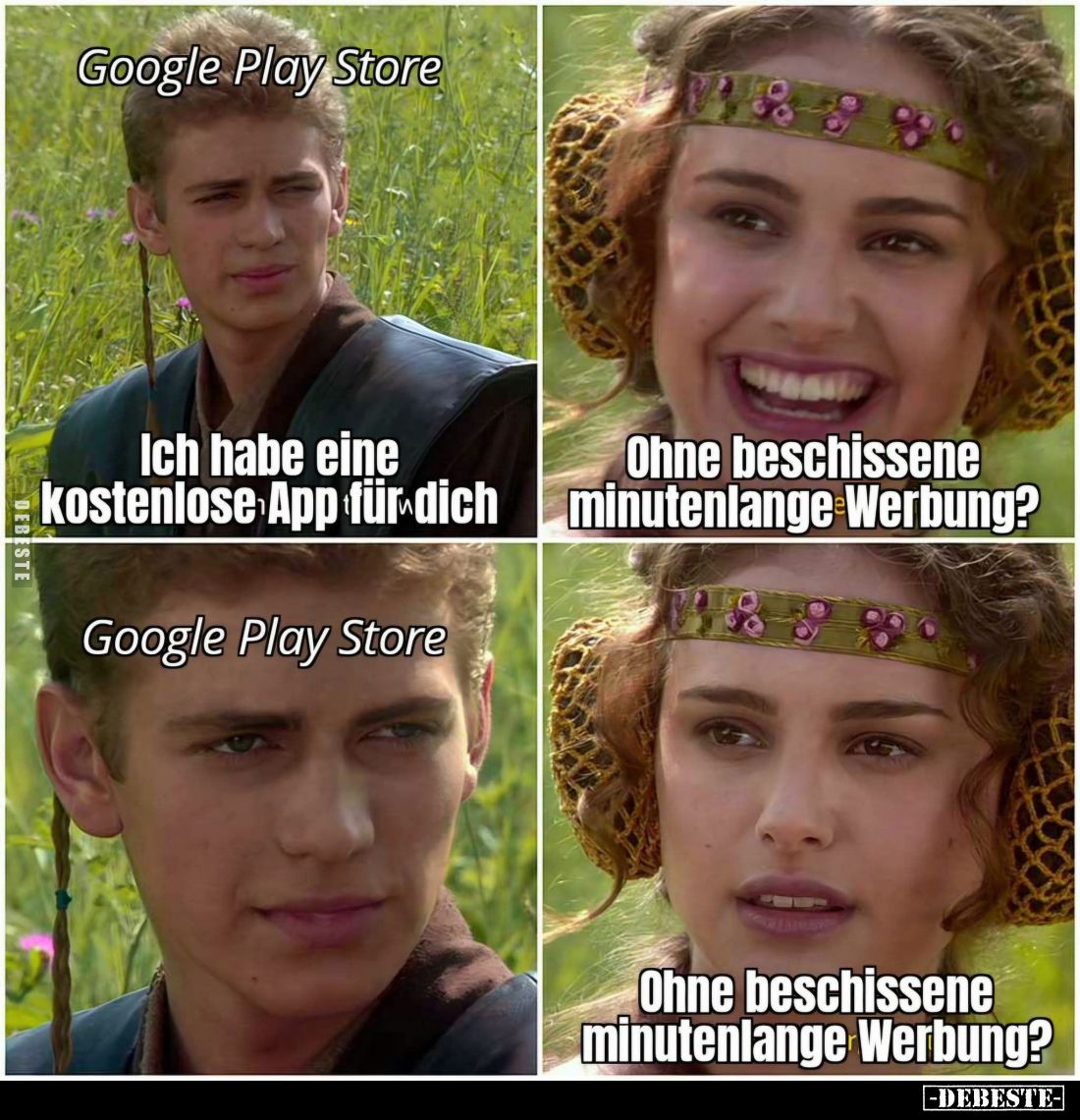 Ich habe eine kostenlose App für dich. -
Ohne beschissene minutenlange Werbung?
-
Ohne beschissene minutenlange Werbung?