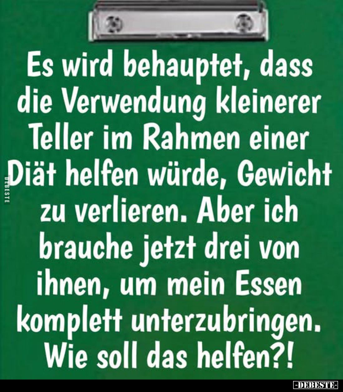 Es wird behauptet, dass die Verwendung kleinerer Teller im Rahmen einer Diät helfen würde, Gewicht zu verlieren. Aber ich bra...