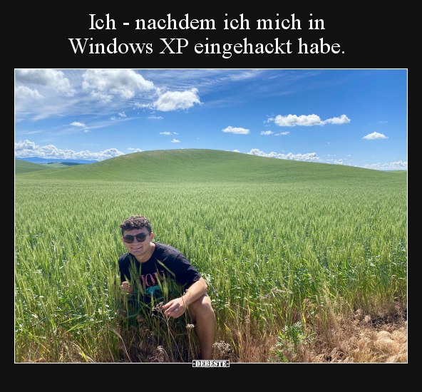 Ich - nachdem ich mich in Windows XP eingehackt habe... - Lustige Bilder | DEBESTE.de