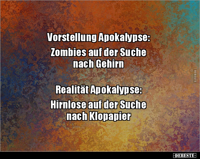 Vorstellung Apokalypse: Zombies auf der Suche nach Gehirn.. - Lustige Bilder | DEBESTE.de