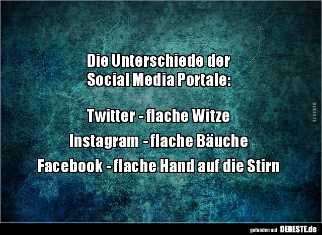 Die Unterschiede der Social Media Portale: Twitter -.. - Lustige Bilder | DEBESTE.de