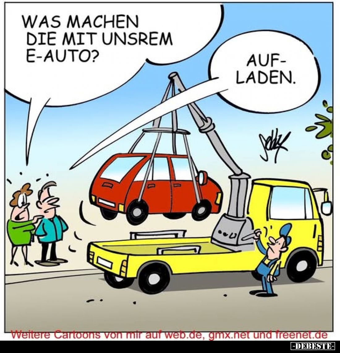 Was machen die mit unsrem E-Auto?
-
Aufladen.