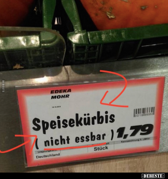 Speisekürbis. Nicht essbar... - Lustige Bilder | DEBESTE.de