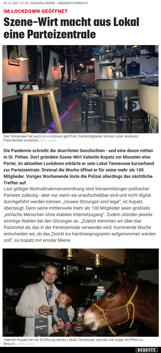 Szene-Wirt macht aus Lokal eine Parteizentrale.. - Lustige Bilder | DEBESTE.de
