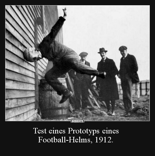 Test eines Prototyps eines Football-Helms, 1912... - Lustige Bilder | DEBESTE.de