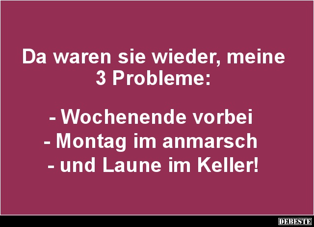 Da waren sie wieder, meine 3 Probleme.. - Lustige Bilder | DEBESTE.de