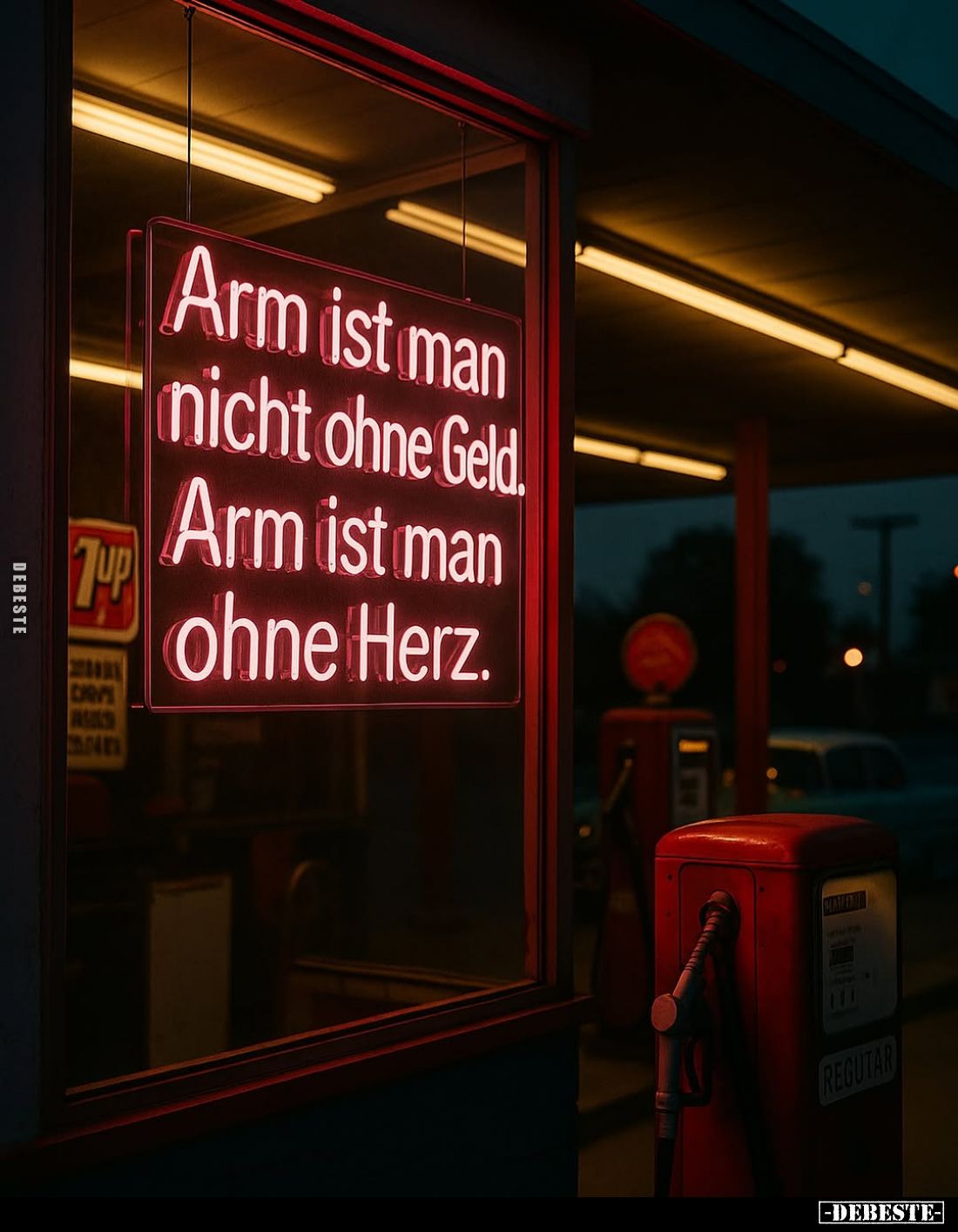 Arm ist man nicht ohne Geld. 
Arm ist man ohne Herz.