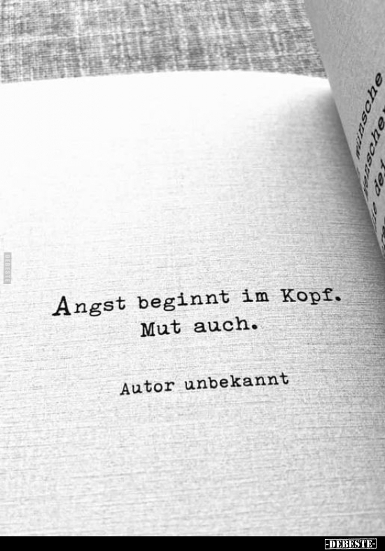 Angst beginnt im Kopf. Mut auch... - Lustige Bilder | DEBESTE.de