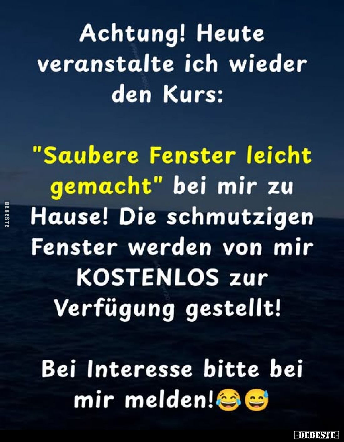 Achtung! Heute veranstalte ich wieder den Kurs:
"Saubere Fenster leicht gemacht" bei mir zu Hause! Die schmutzigen...
