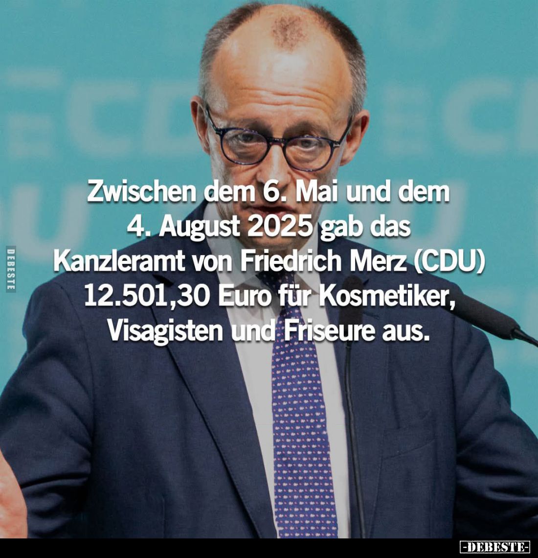 Zwischen dem 6. Mai und dem 4. August 2025 gab das Kanzleramt von Friedrich Merz (CDU) 12.501,30 Euro für Kosmetiker, Visagis...