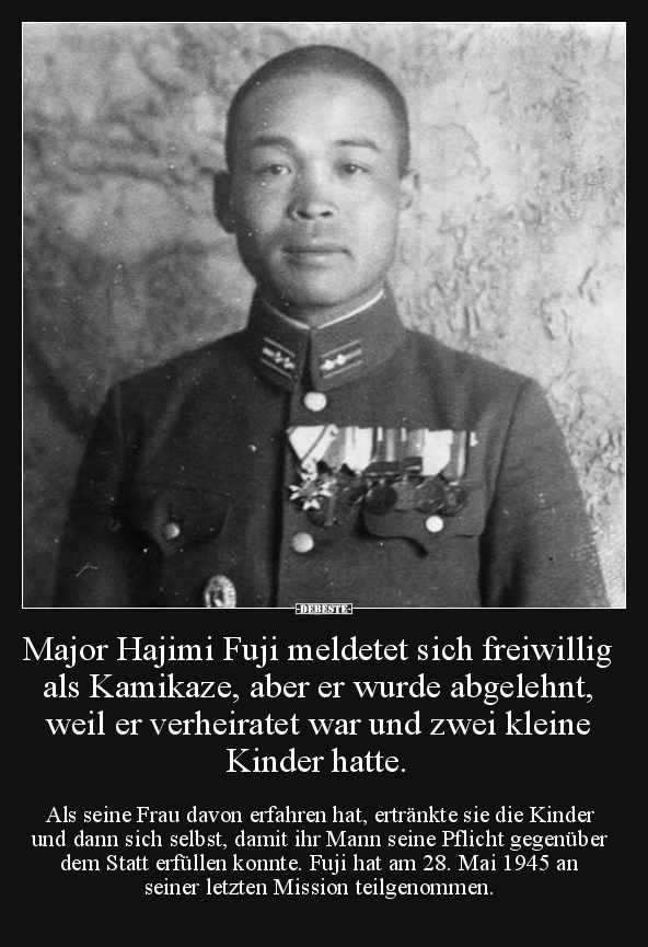 Major Hajimi Fuji meldetet sich freiwillig als Kamikaze.. - Lustige Bilder | DEBESTE.de