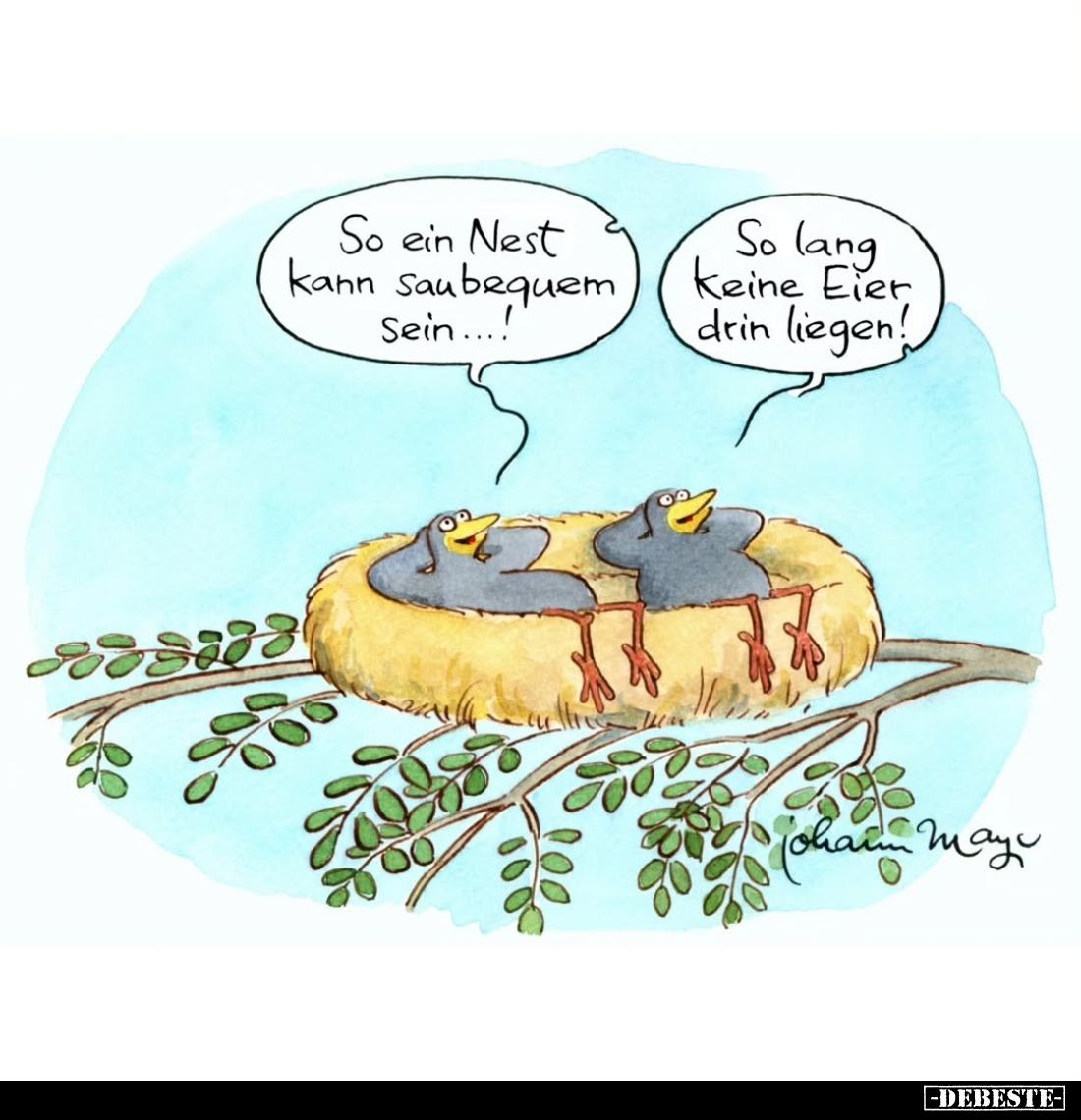 So ein Nest kann saubequem sein...!
-
So lang keine Eier drin liegen!