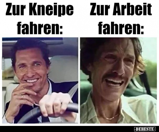 Kneipe, Fahren, Arbeit, Zur Arbeit