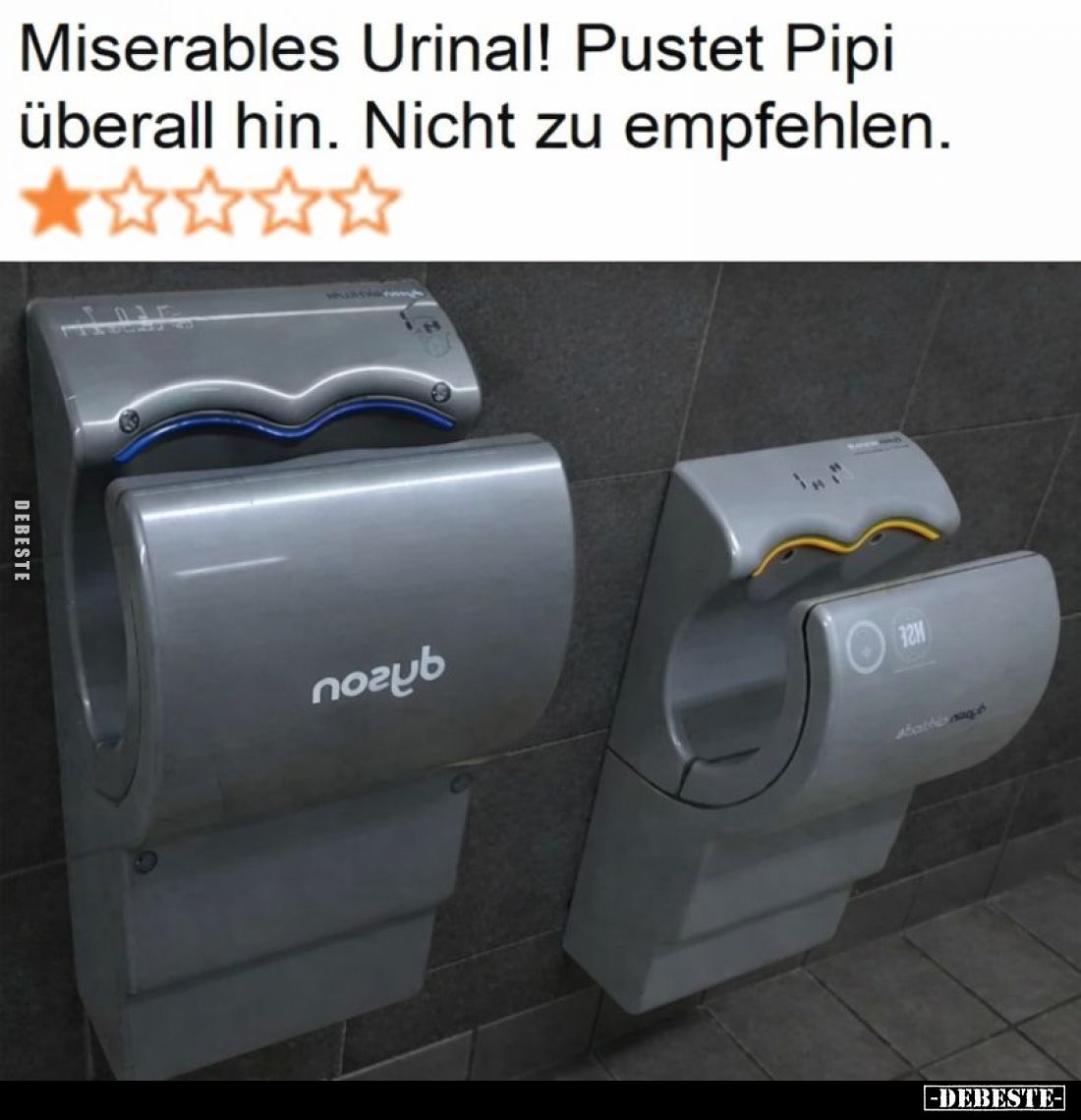 Miserables Urinal! Pustet Pipi überall hin. Nicht zu empfehlen.
