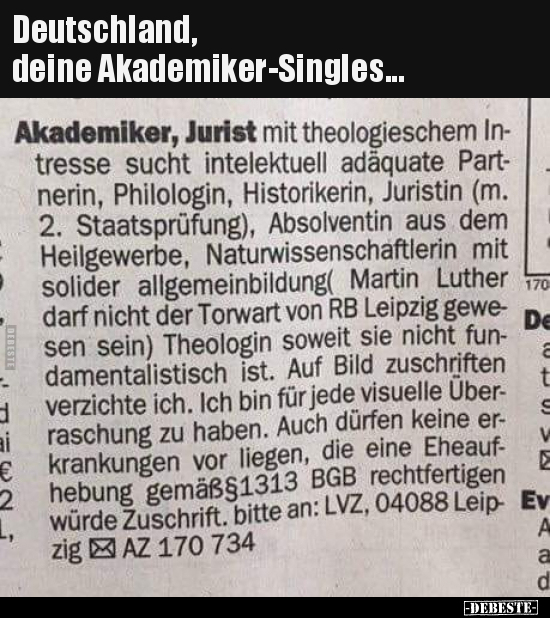 Deutschland, deine Akademiker-Singles... - Lustige Bilder | DEBESTE.de