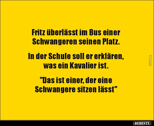 Fritz überlässt im Bus einer Schwangeren seinen Platz.. - Lustige Bilder | DEBESTE.de