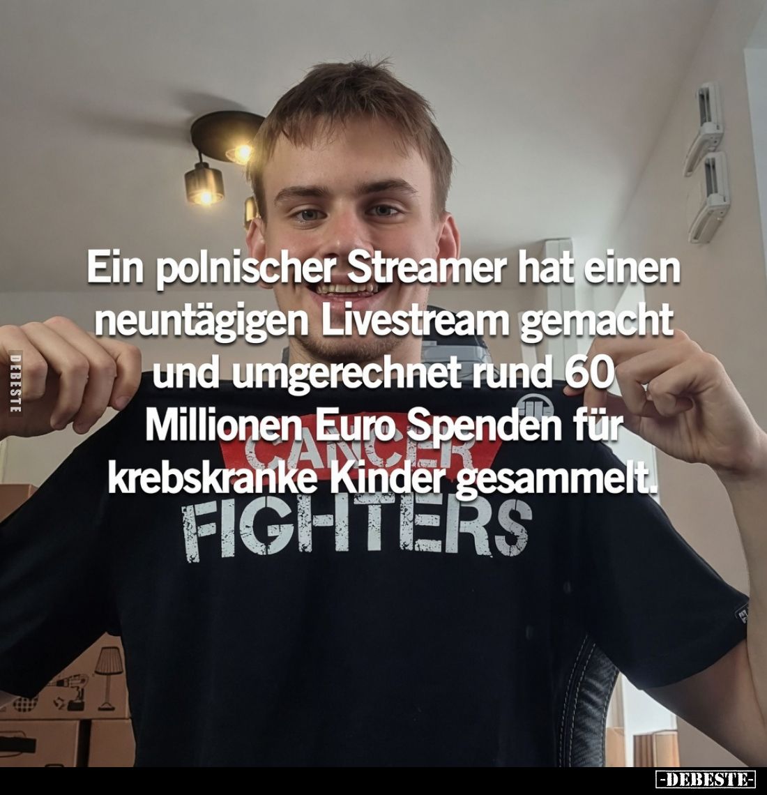 Ein polnischer Streamer hat einen neuntägigen Livestream gemacht und umgerechnet rund 60 Millionen Euro Spenden für krebskran...
