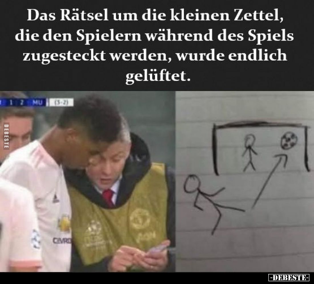 Das Rätsel um die kleinen Zettel, die den Spielern während des Spiels zugesteckt werden, wurde endlich gelüftet.