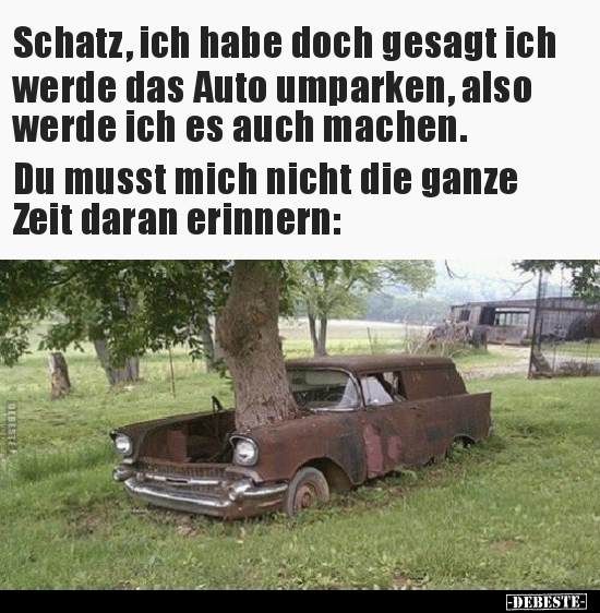 Schatz, ich habe doch gesagt ich werde das Auto umparken.. - Lustige Bilder | DEBESTE.de