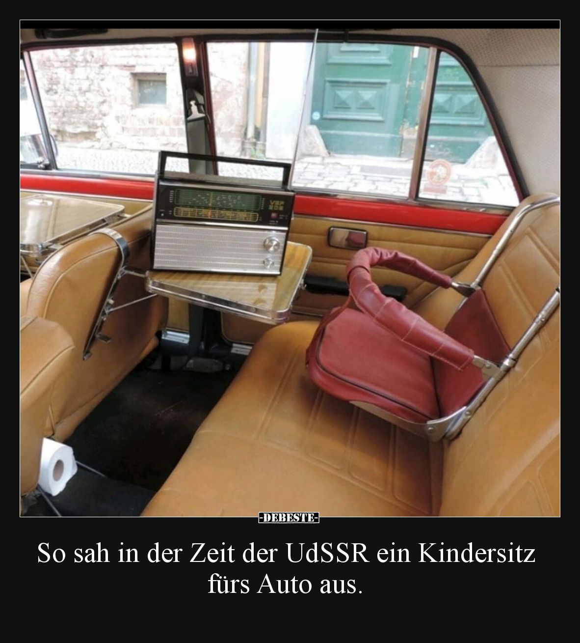 So sah in der Zeit der UdSSR ein Kindersitz fürs Auto aus.