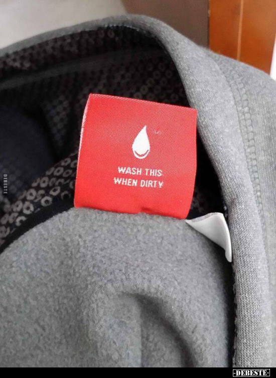 WASH THIS WHEN DIRTY