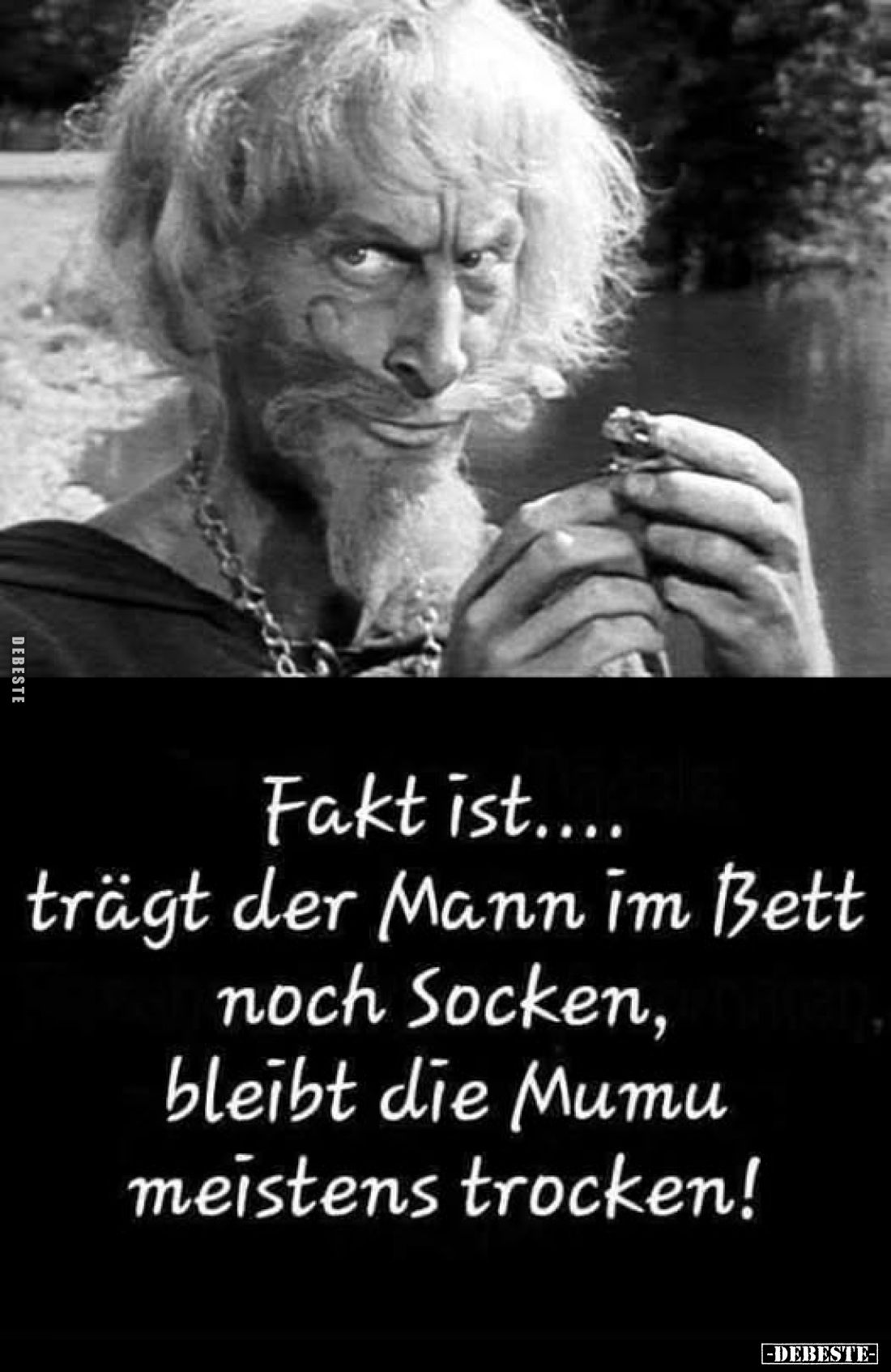 Fakt ist.... trägt der Mann im Bett noch Socken, bleibt die.. - Lustige Bilder | DEBESTE.de