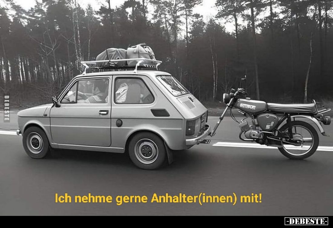 Ich nehme gerne Anhalter(innen) mit!