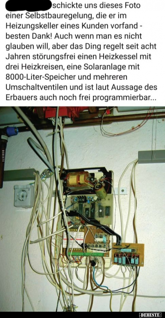 Schickte uns dieses Foto einer Selbstbauregelung, die er im.. - Lustige Bilder | DEBESTE.de