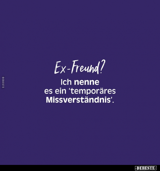 Ex-Freund? Ich nenne es ein 'temporäres Missverständnis'... - Lustige Bilder | DEBESTE.de