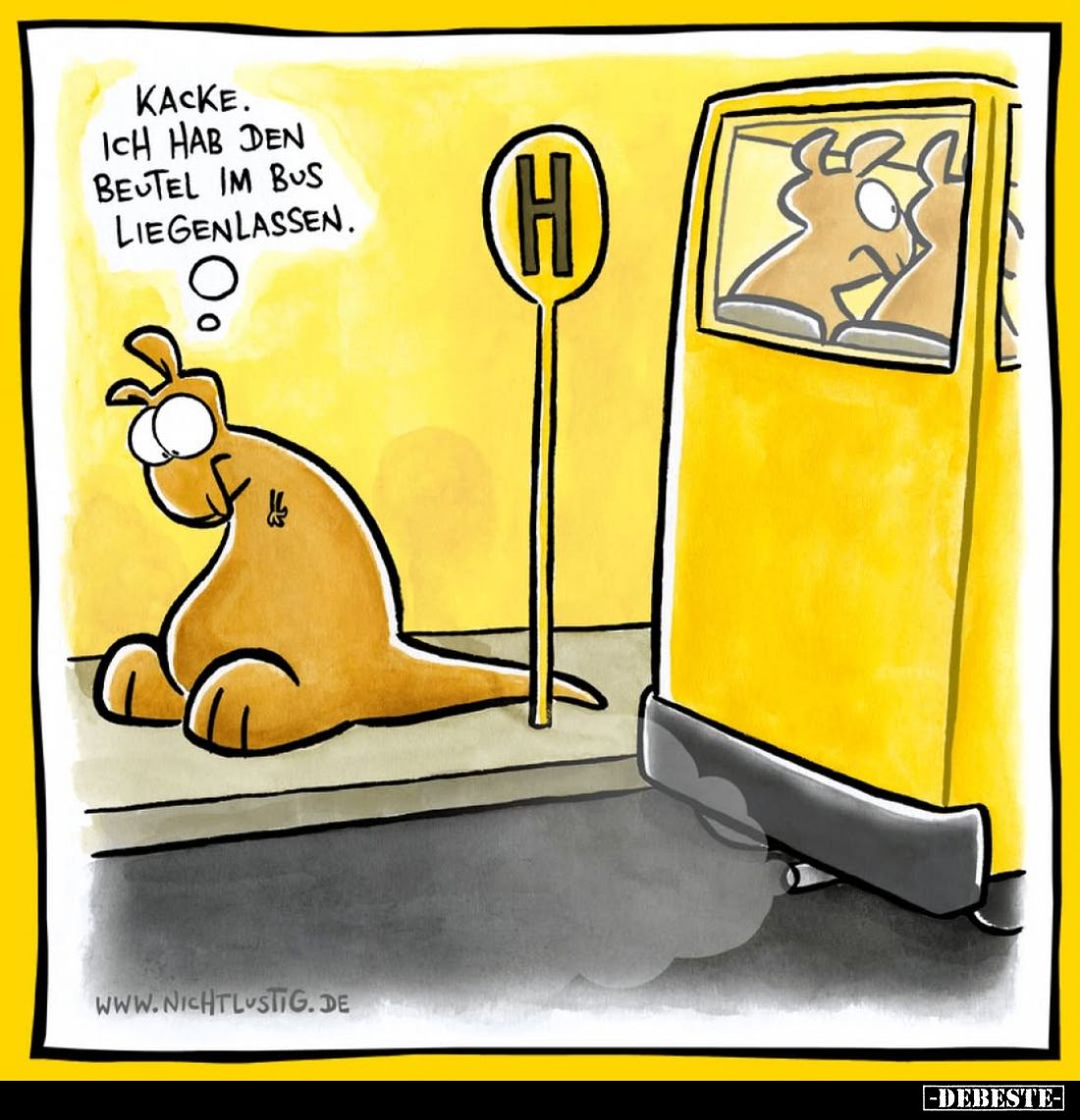 Ka*cke. Ich hab den Beutel im Bus liegenlassen.. - Lustige Bilder | DEBESTE.de